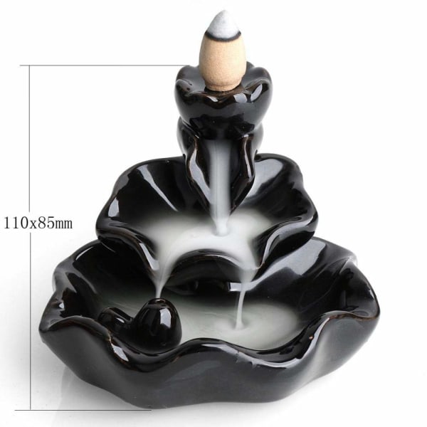 Backflow Incense Burner Incense Holder with 80 Pieces Backflow Incense Cones, Home Ceramic Incense Stick Holder