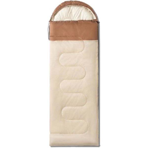 Utomhus Camping Sovsäck med Huva Bärbar Splicebar Enkel och Dubbel Inomhus Sovsäck, 1,5 kg