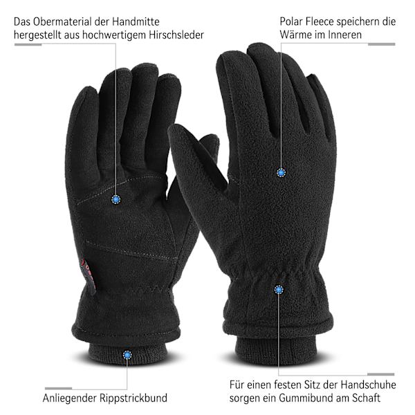 Vinterhandskar, termiska vinterhandskar för skidåkning, cykelhandskar, löparhandskar, motorcykelhandskar, handskar för män och kvinnor M