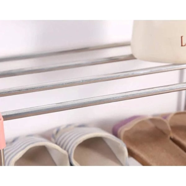 4-kerroksinen pinottava pieni kenkäteline, kevyt kenkähyllyn organizer eteiseen, käytävään ja kaappiin (vaaleanpunainen)