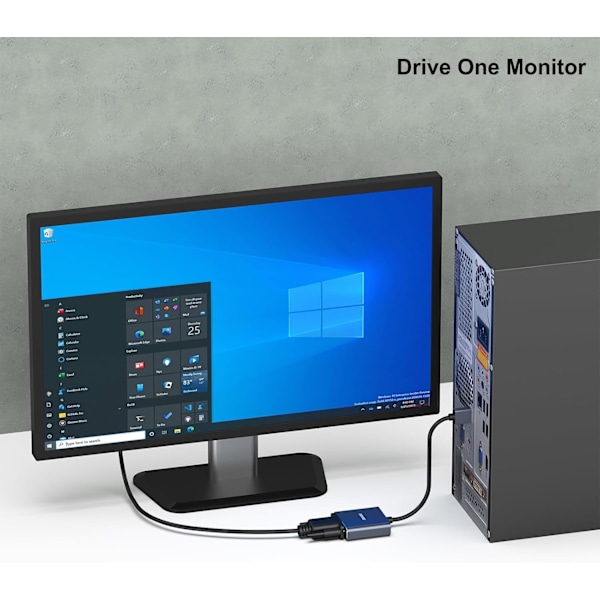 USB 3.0 til VGA Adapter, USB 3.0 til VGA Han til Hun Adapter til Windows 11, Windows 10, Windows 8.1, Windows 8, Windows 7