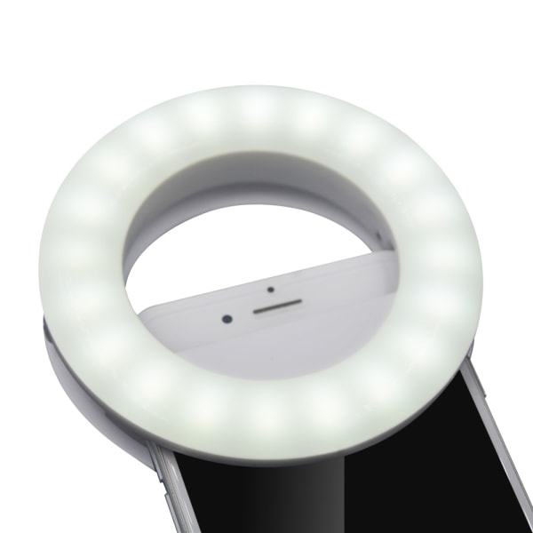 Selfie-lys til telefon, ringelys til telefon [genopladeligt] med 3 farver og 40 lysdioder, dæmpbart telefon-selfie-ringlys