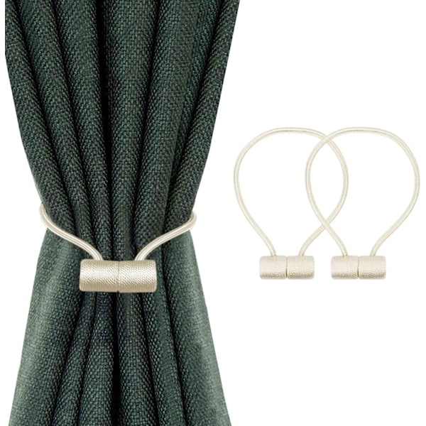 2 Magnetiske Gardinbindere, Gardinclips Snore Spænde, Brugt til Hjem Kontor Cafe Dekorativ Spænde, Ingen Behov for at Perforere, Beige