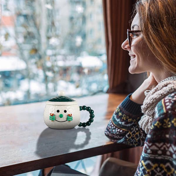 Jul Keramikmugg Med Lock Hem Dricksvatten Kopp Julklapp Kaffekopp