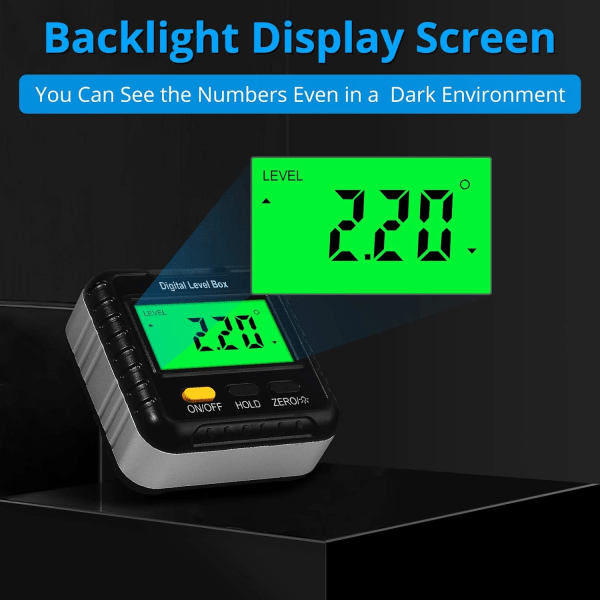 Digital Inclinometer Digital Nivåfodral med Bakgrundsbelyst LCD Vinkelmätare, Magnetisk Bas Vinkelmätare Funktion