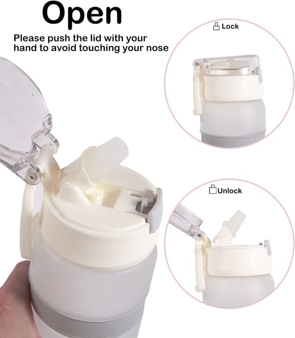 Vesi Pullo Pullot Olki 850ml Gmy Urheilu Aika Merkinnät Bpa Vapaa Pullo D37 (850ml, Valkoinen) White