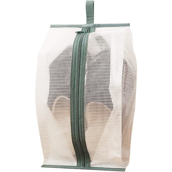 Vattentät skoförvaringspåse för dagligt bruk Stor hopfällbar transparent skoförvaringspåse med dragkedja och rep (1-pack, grön) 1pc