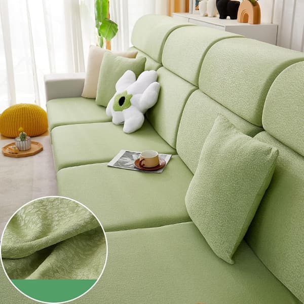 Soffa Kuddar, Stretchig Isilksoffaöverdrag Allt Inkluderat Universal Ryggstöd Soffa Kuddfodral (Grön, Stor Dubbelsitsöverdrag
