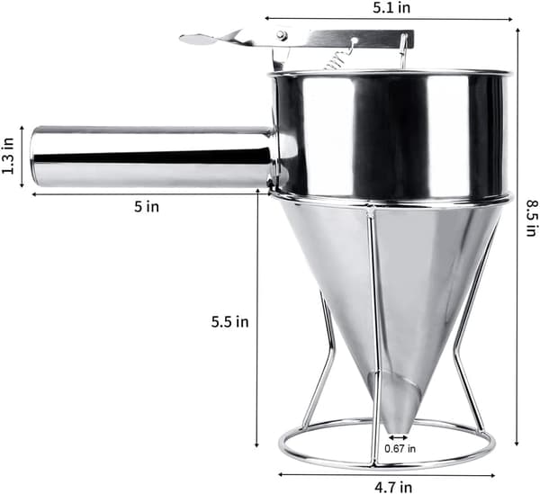 Pandekagedej Dispenser, Rustfrit Stål Traktbagedispenser med Stativ, Stor