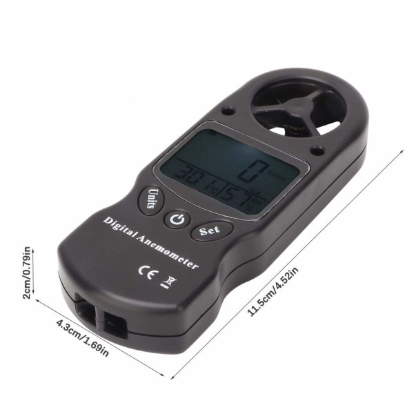 Anemometer, Digital Termometer, Multifunktionell Bärbar Anemometer Ansluten Anemometer Anemometrar för Vindsurfing, Segling