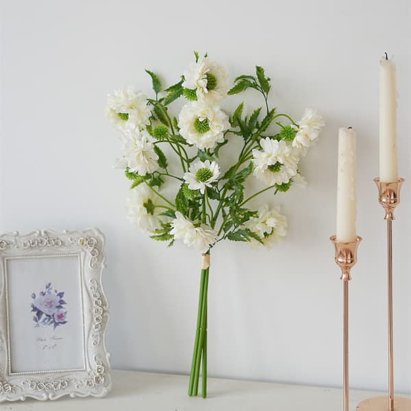 Kunstig rosebuket til stueindretning (hvid vindmøllemarguerit) 2 stk.