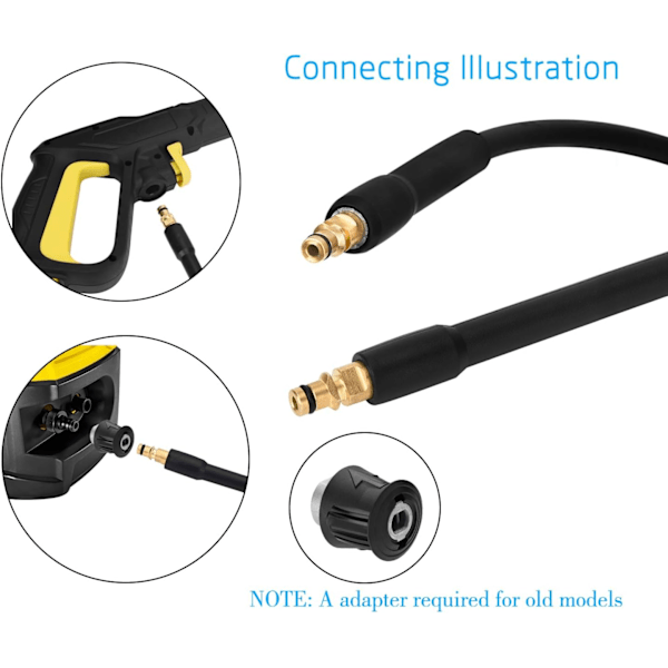 10M høytrykkslange for Karcher K2 K3 K4 K5 K6 K7, hurtigkoblingsplugg 10m