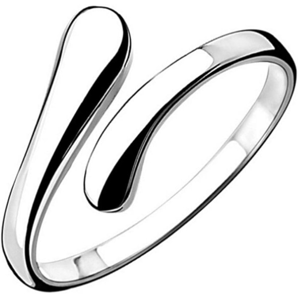 Dame Sølv Simple Open Justerbare Ringe