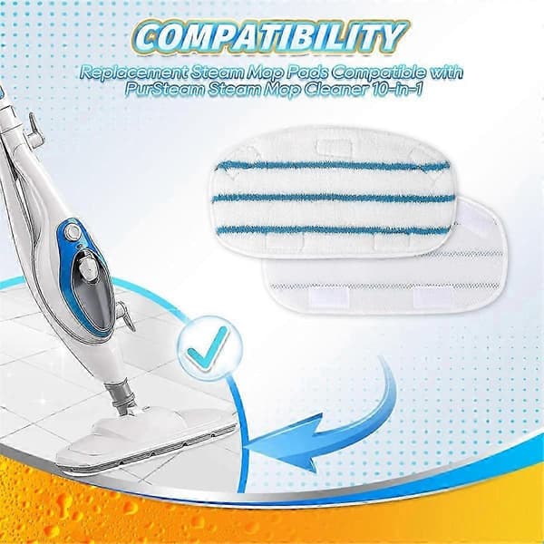 4 stk. erstatningsmikrofiberputer for Dupray Neat dampmopp, vaskbare