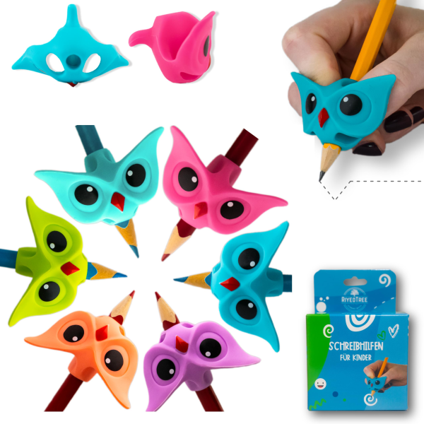 Pakke med 6 skrivehjelpemidler for barnepenner - penneholder blyantgrep for barn - ergonomisk pennholder skrivehjelpemiddel blyantholder 6pcs