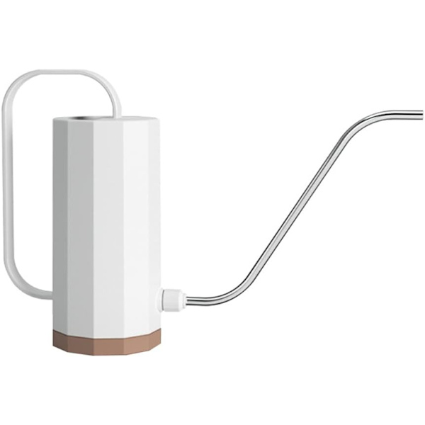 1 st Plast Vattenkanna, Liten Vattenkanna Kruka med Lång Pip för Inomhus Utomhus Hem Växter 1200ml (Vit)