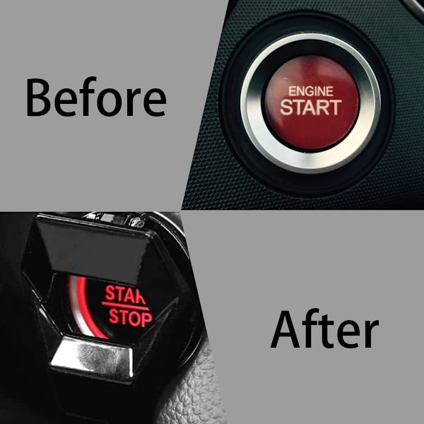 Universal Motor Start Stop Knappskydd, En Knapp Start Knappskydd Tillbehör, Bilmotorer Start Stop Tillbehör, för de Flesta Bilar (Svart) Black