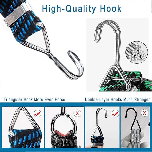 10 st spiralformade krokar, rostfria bungee-krokar, bungee-krokar