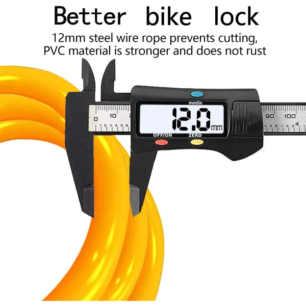 Cykellås Cykelskab Kombination 5 Cifret 110cm Lang Cykelkabel Låse Cykler Kæde Høj Sikkerhed til E-Bike Mountainbike (orange) orange