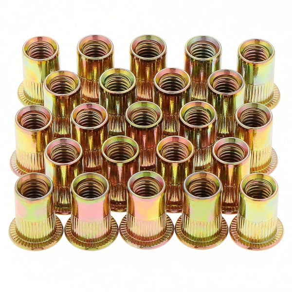 50 kappaletta M12 litteäkantainen kierteitetty niitti, sinkitty hiiliteräs kierteitetyt niitit, M12 niitti kierteitetyt lisäkkeet (18mm x 22mm)