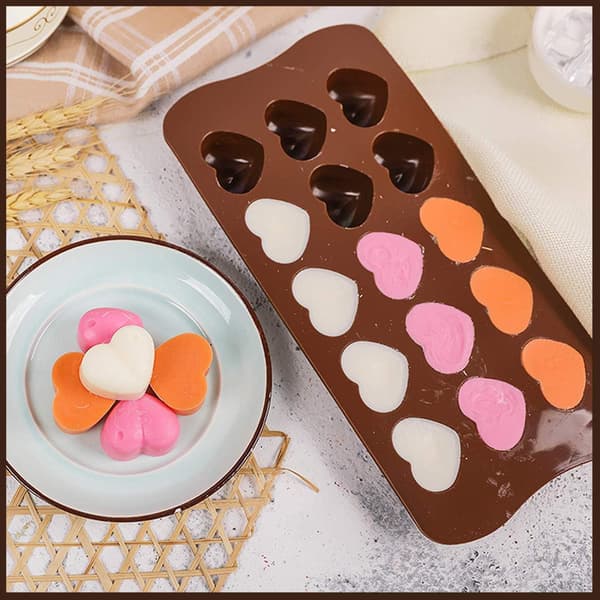 Hjerte Silikoneforme - Voks Smelter & Chokolade Kage Gelé - 15 Hjerteforme