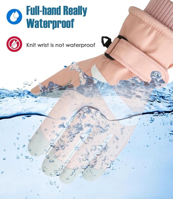 Handsker, Varme Vinterhandsker til Kvinder, Touchscreen Handsker til Kvinder, Termohandsker, Skridsikre Cykelhandsker Pink