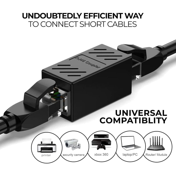 RJ45-liitin, suojattu Ethernet-liitin, 8P8C LAN-liitin, ihanteellinen Ethernet-jatkosovitin (CAT5/CAT5e/CAT6)
