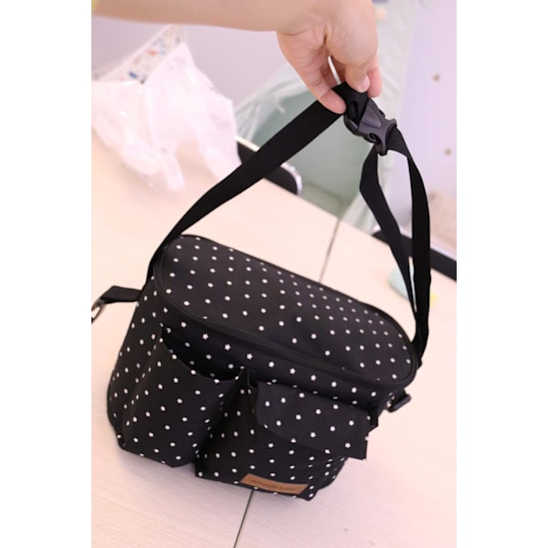 Barnevognspose Organizer Barnevogn Buggy Pose Baby Universal Multifunktionel Opbevaringspose (Sort Stjerne) Black Star