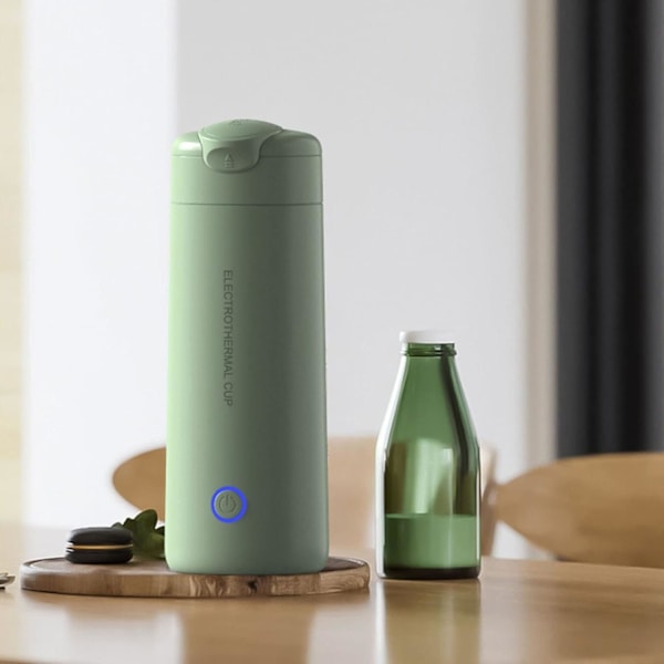 Bärbar elektrisk resekokare, liten värmekopp tekanna, vattenkokare, lämplig för mjölk, kaffe, vatten och te (grön)