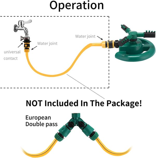 Ny trädgårdssprinkler Justerbart Vattentrycksbälte Plast Fällbara Spikar Lämplig För Alla Terräng (Sprinkler och Dubbelpass)