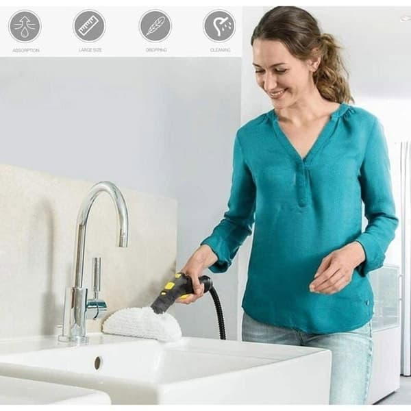 Förpackning med 3 reservdukar i mikrofiber och 3 mikrofiberdukar för Karcher Easy Fix SC1/SC2/SC3/SC4/SC5/SV7, duk