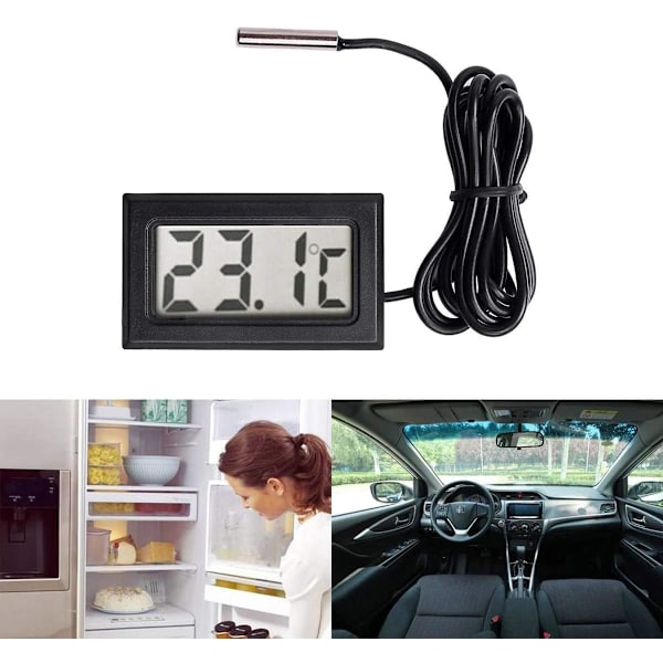 Digitalt LCD-termometer Temperaturmåler Probe Sensor Range -50 Celsius C til +110 Celsius C
