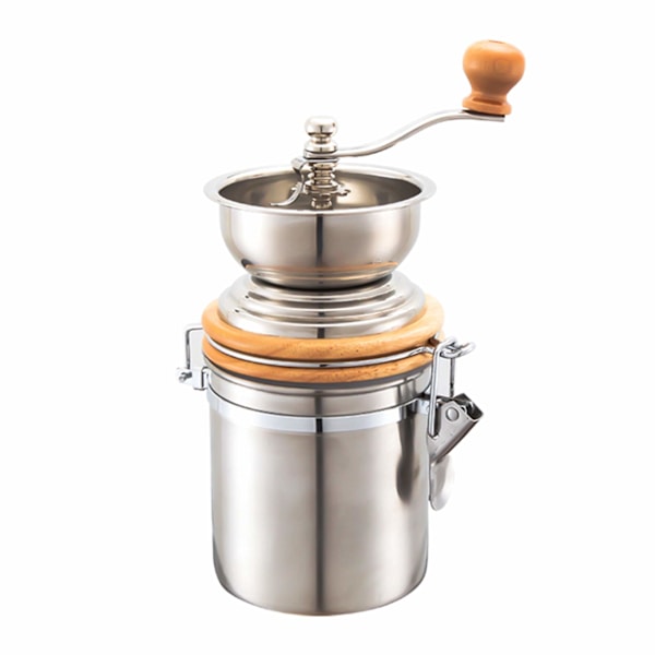 Kaffe Kvern, Rustfritt Stål Manuell Kaffe Kvern Beholder Manuell Kaffe Bønne Kvern Kvern Maskin Hånd Konisk Kaffe Kvern