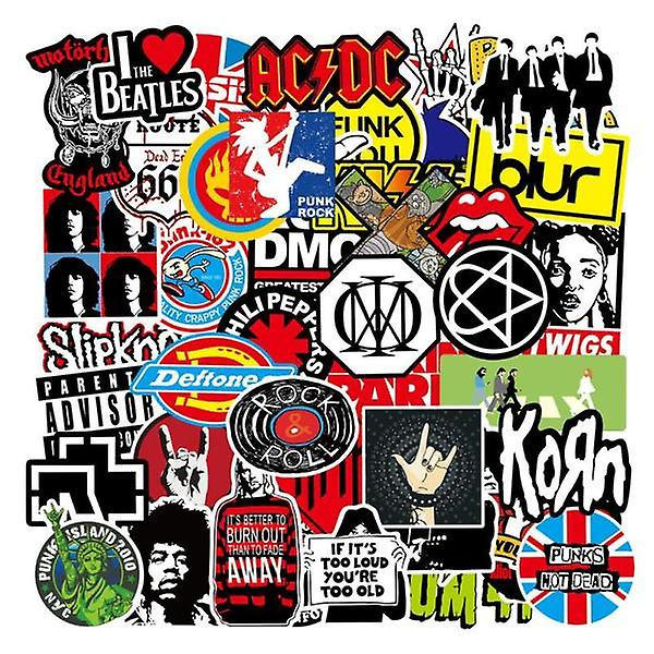 100 st Fashion Graffiti Klistermärken Vattentäta Laptop Skate - Rock Flerfärgad