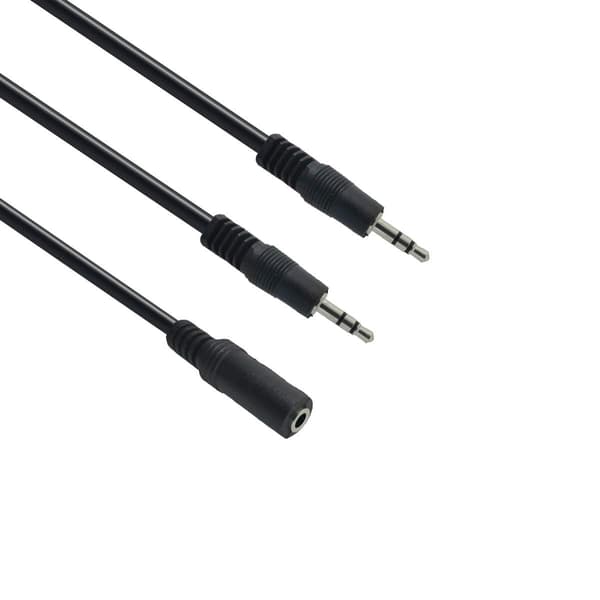 6ft 3.5mm Stereo Hunn til 2-Hann Y-Splitter Lydkabel