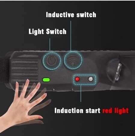 2-Lamps LED Oppladbar Hodelykt med LED Sidelys og Bevegelsessensor med Blits