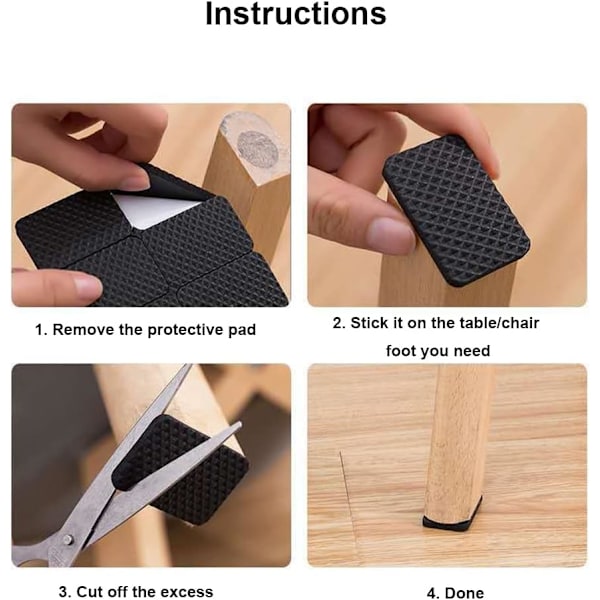 Halkskyddande Möbeldynor Självhäftande Skumfötter Möbelfötter Skydd för Möbelbord Ben Anti-Halk DIY Klippning, 12 Runda Dynor 2,7 cm