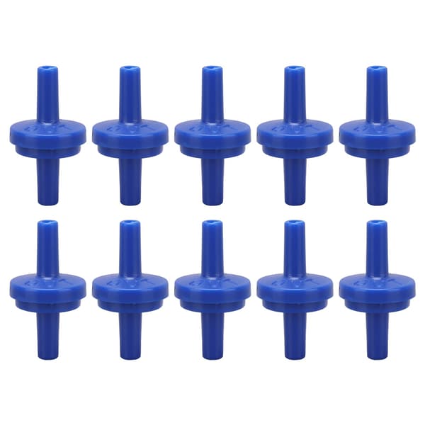 Förpackning med 10 PP Backventiler, 1-Vägs Genomskinlig Torn Vattenavstängningsventil, Enkelriktad Barb, Ingen Returventil, Ozon, Dränkbara Pumpar (4 mm Blå)