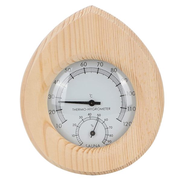 Bastutermometer Hygrometer, Tårad Form 2-i-1 Trä Termometer Hygrometer Termometer Hygrometer Ångbastu Rum Tillbehör