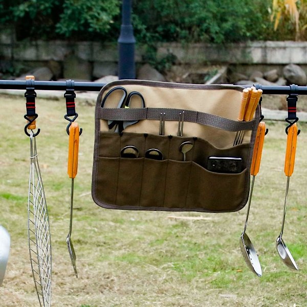 Camping Bestik Opbevaringspose BBQ Bestik Opbevaringspose Picnic Organizer Kogegrej Værktøjspose Udendørs Rejser