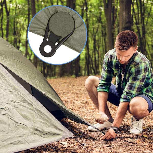 10 st presenningklämmor, kraftigt låsgrepp - presenningklämmor i plast - presenningklämmor - poolmarkisöverdrag bungee-sladdklämma - bilöverdragsklämma, 8,4x4,7x2,5cm
