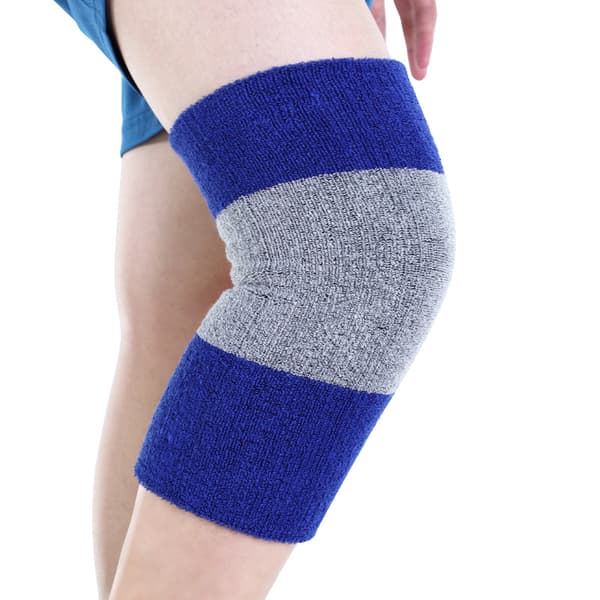 Knäskydd vinter varma termiska knäkompressionsärmar för kvinnor män Blue+grey
