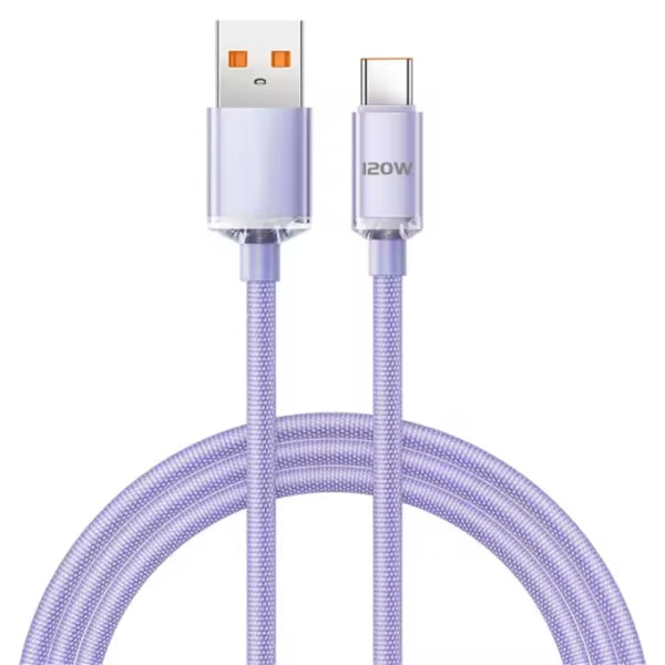 120W Supersnabb Laddning PD Type C-kabel för Samsung Xiaomi Huawei Mobiltelefon USB C-kabel med Maximal Strömstyrka 6A