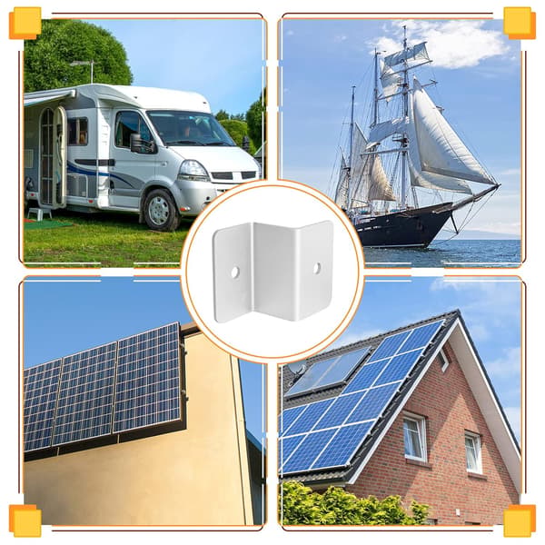 Z-formad solpanel, 8 st solpaneler aluminiumfäste passar tak RVs, solpanelmontering antar Z-formad design (med 16 muttrar och 16 bultar)