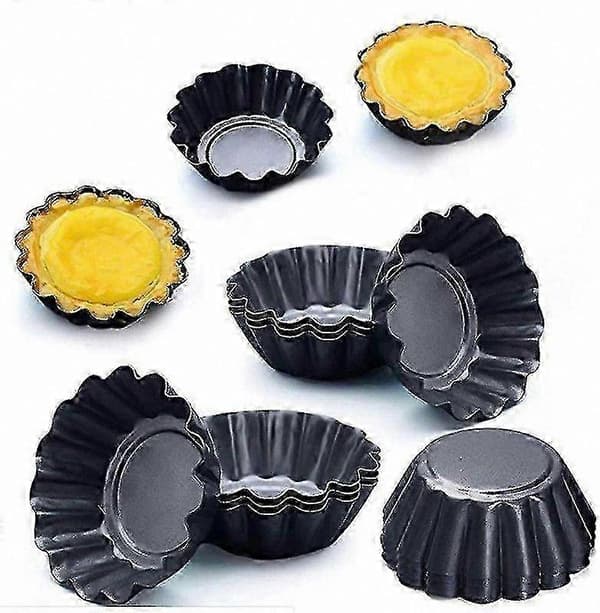 6,5 cm Mini Tartlettformar, 12-pack Kolstål Tartform för Desserter