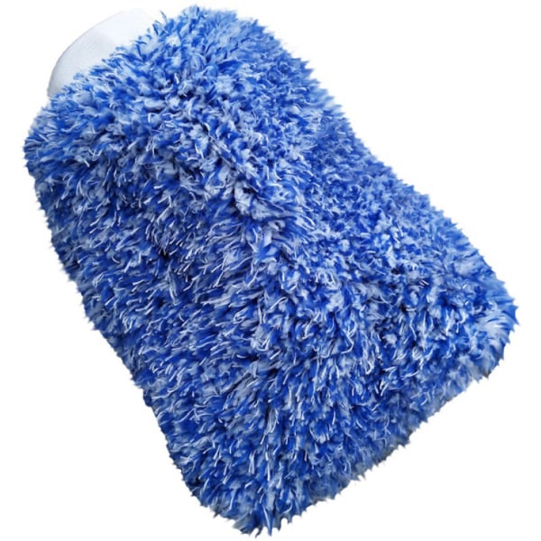 Professionell biltvättshandske - Extremt absorberande biltvättshandske - Idealisk mikrofiberhandske och fälghandske (blå)