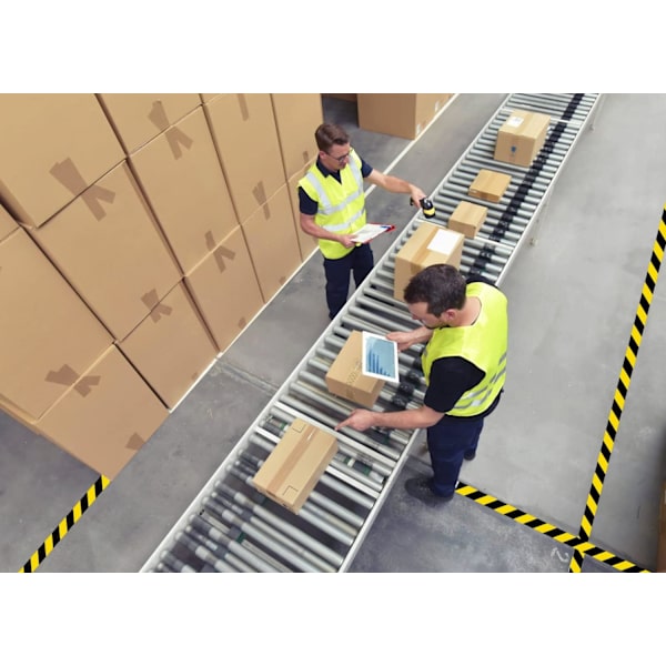 Adhesiv signalteip, Signal Safety Adhesive Tape, 50 mm x 33 m per rull, for gulvmerking, svart, gule striper