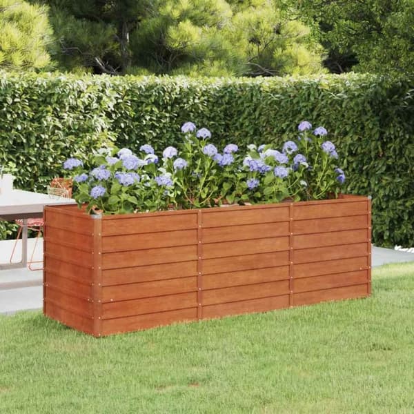 vidaXL Dyrkekasse rusten 240x80x77 cm rustbestandig stål Brun