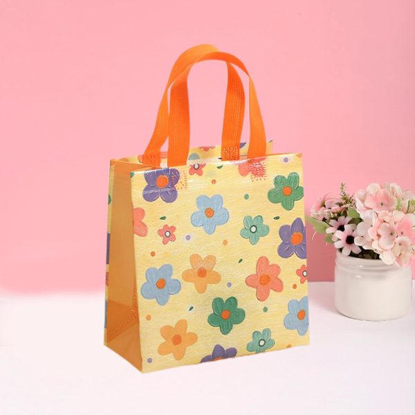 12 stk Blomstgaveposer, Takkgavepose med Håndtak til Bursdag, Graduation, Bryllup, Babyshower