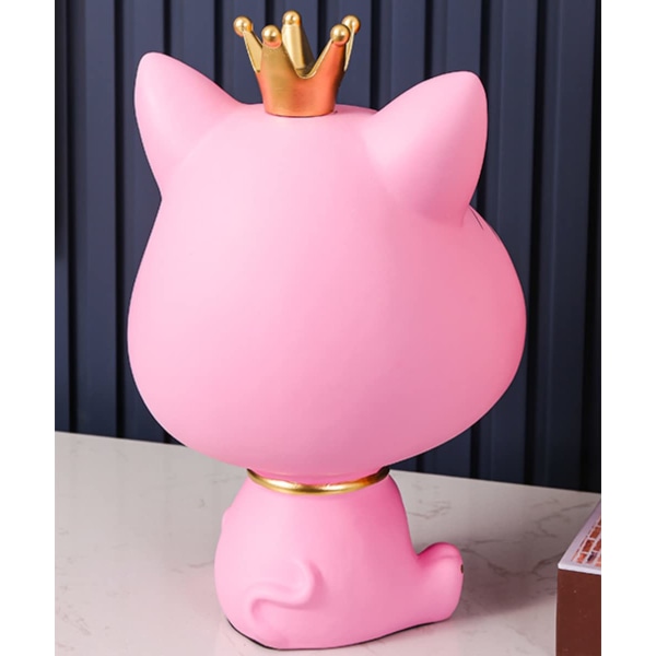 Laughing Cat Figurines Statue,Big Mouth Cat Storage Box,Fortune Cat Sculpture,Lucky Cats Storage Box,Kitten Key Bowl,Jewelry Tray Pink